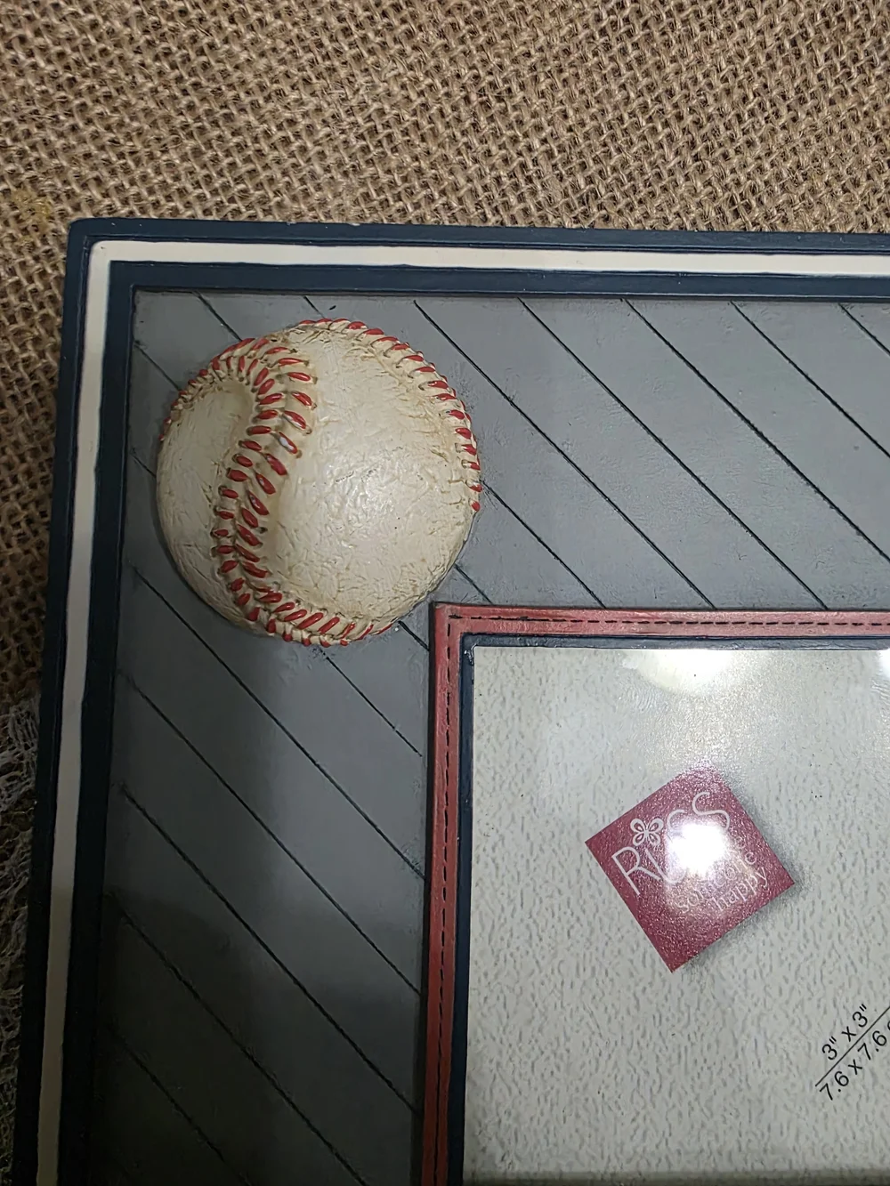 Russ Sporting Memories Baseball Home Plate Wall Frame - Gray & Navy